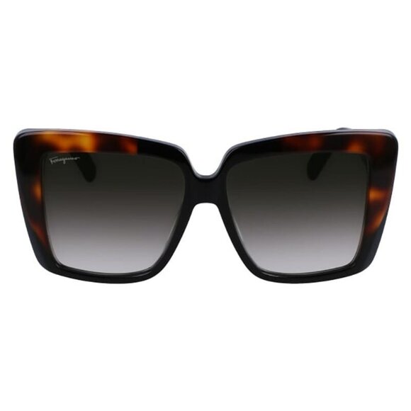 New SALVATORE FERRAGAMO Black Square SF1060S 006 Sunglasses Women - Picture 2 of 4